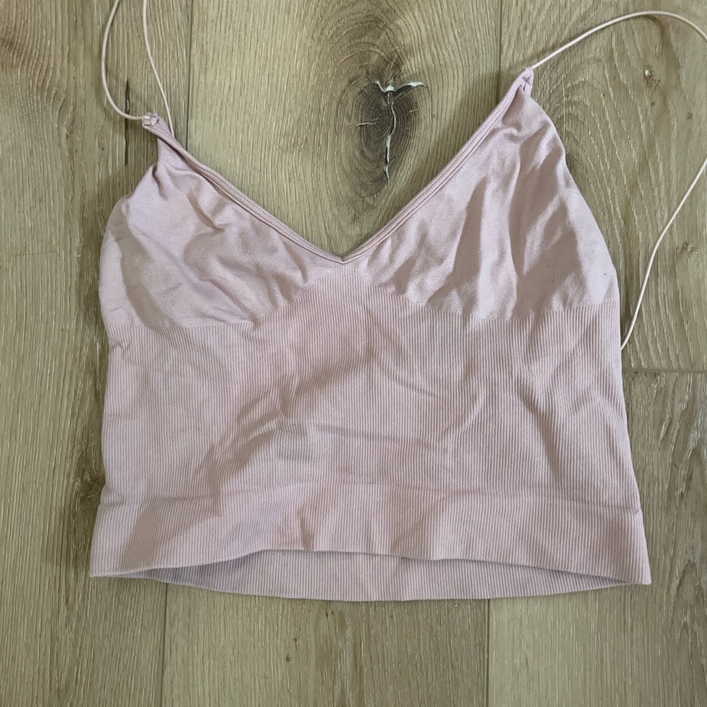 Free People Blush Ribbed Top